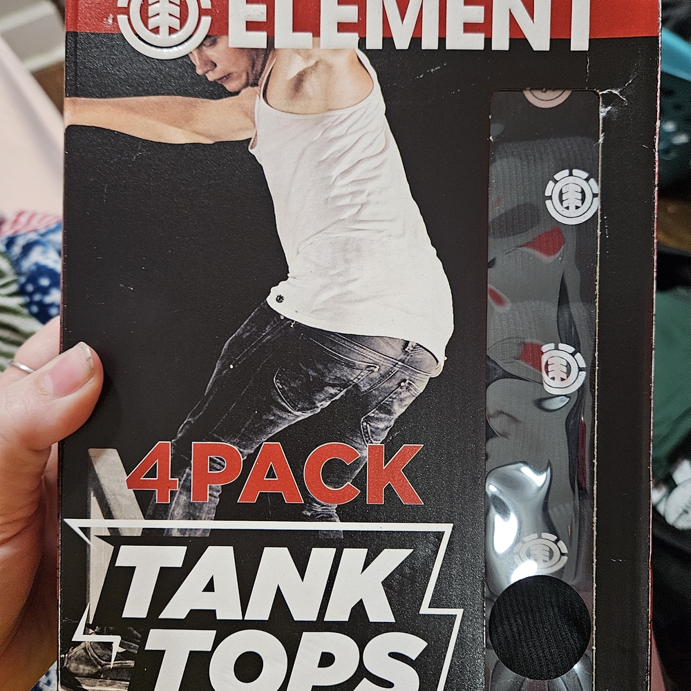 Element Men's White and Black Tank Tops - 4 Pack